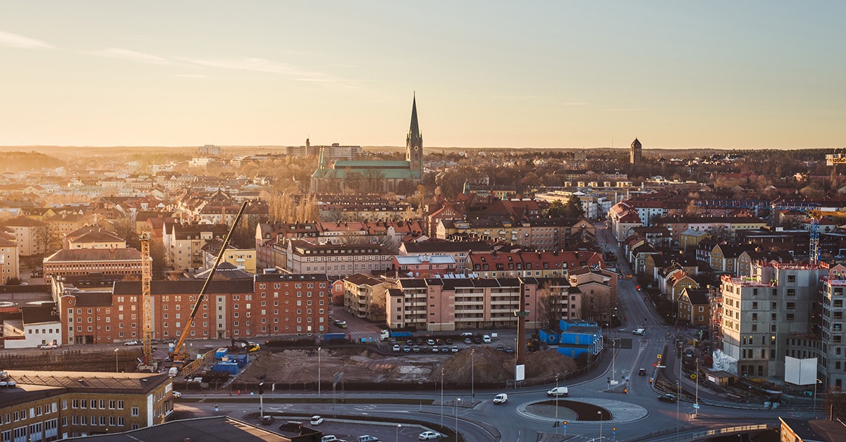 Bild på Linköping från luften. Här kan du få en ADHD-utredning.