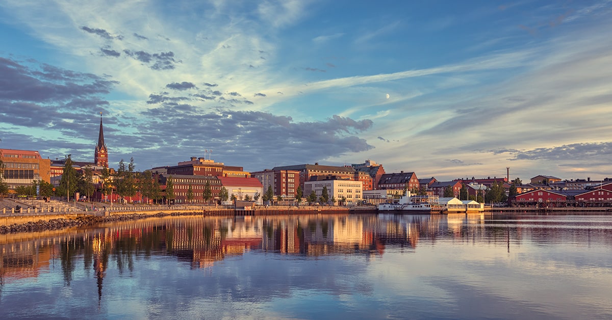 Bild på Luleå från vattnet. Här kan du göra en ADHD-utredning.