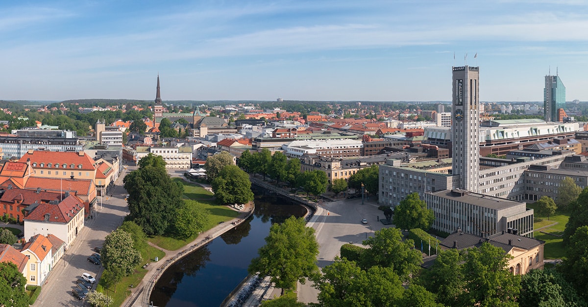 Bild från luften på Västerås. Här kan du få en ADHD-utredning som vuxen.