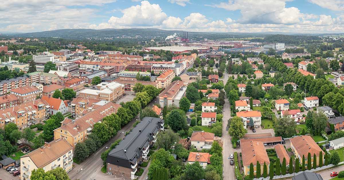 ADHD-utredning Borlänge – flygvy över Borlänge