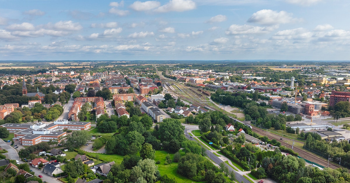 ADHD-utredning Eslöv – flygvy över Eslöv
