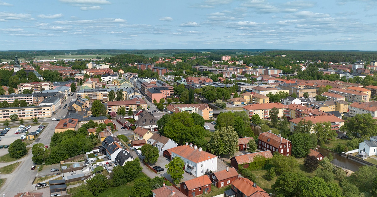 ADHD-utredning Köping – flygvy över Köping