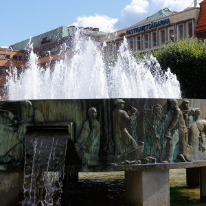 En bild av fontän i Borås, en stad där vi erbjuder ADHD-utredning.